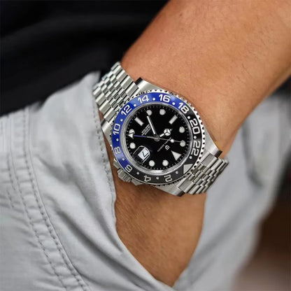 PAGANI DESIGN 40MM Men Mechanical Wristwatch Stainless Steel GMT Watch Top Brand Sapphire Glass Waterproof Automatic Watches Men