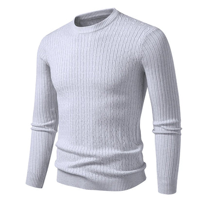 New Men's Crew Neck Sweaters Long Sleeve Lightweight Knit Dress Pullover Sweaters Casual outwear Twist Patterned Cable Sweaters