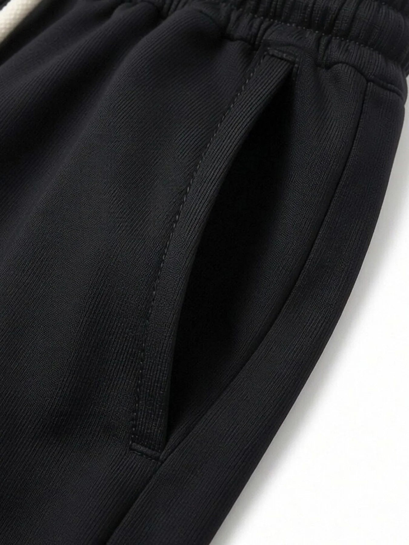 3-piece men's shorts, summer solid color drawstring waist