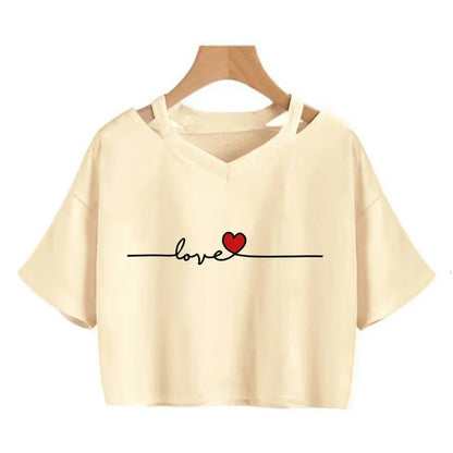 2000s Y2k Print Women Tee Shirt Harajuku Gothic Cropped Mange Tshirt Funny Graphic T-shirt Korean Style Casual Crop Tops Female