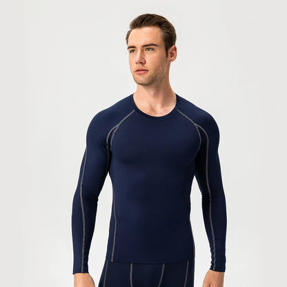 Men's Compression Shirt Long Sleeve Sports Workout T-Shirts Sport Quick Dry Fitness Running Tops Gym Sports Tights