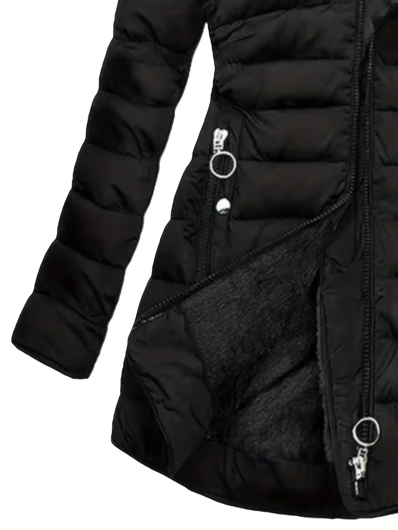 SQ25033006 Directional Warm and Elegant Specialized Cotton Jacket for Women with Zippered Fit Long Sleeve Cotton Outerwear Hoode