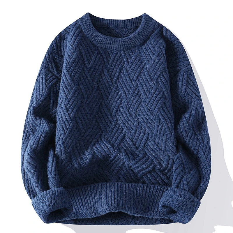 Legible Autumn and Winter Casual Sweaters Men Round Neck Collar Knitted Pullovers Male Loose Sweater Man