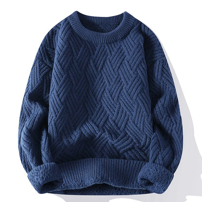 Legible Autumn and Winter Casual Sweaters Men Round Neck Collar Knitted Pullovers Male Loose Sweater Man