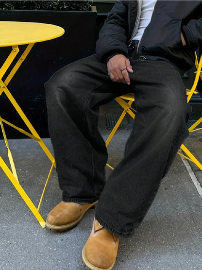 Men's Retro Loose-Fit Jeans, Versatile and Casual for All Seasons