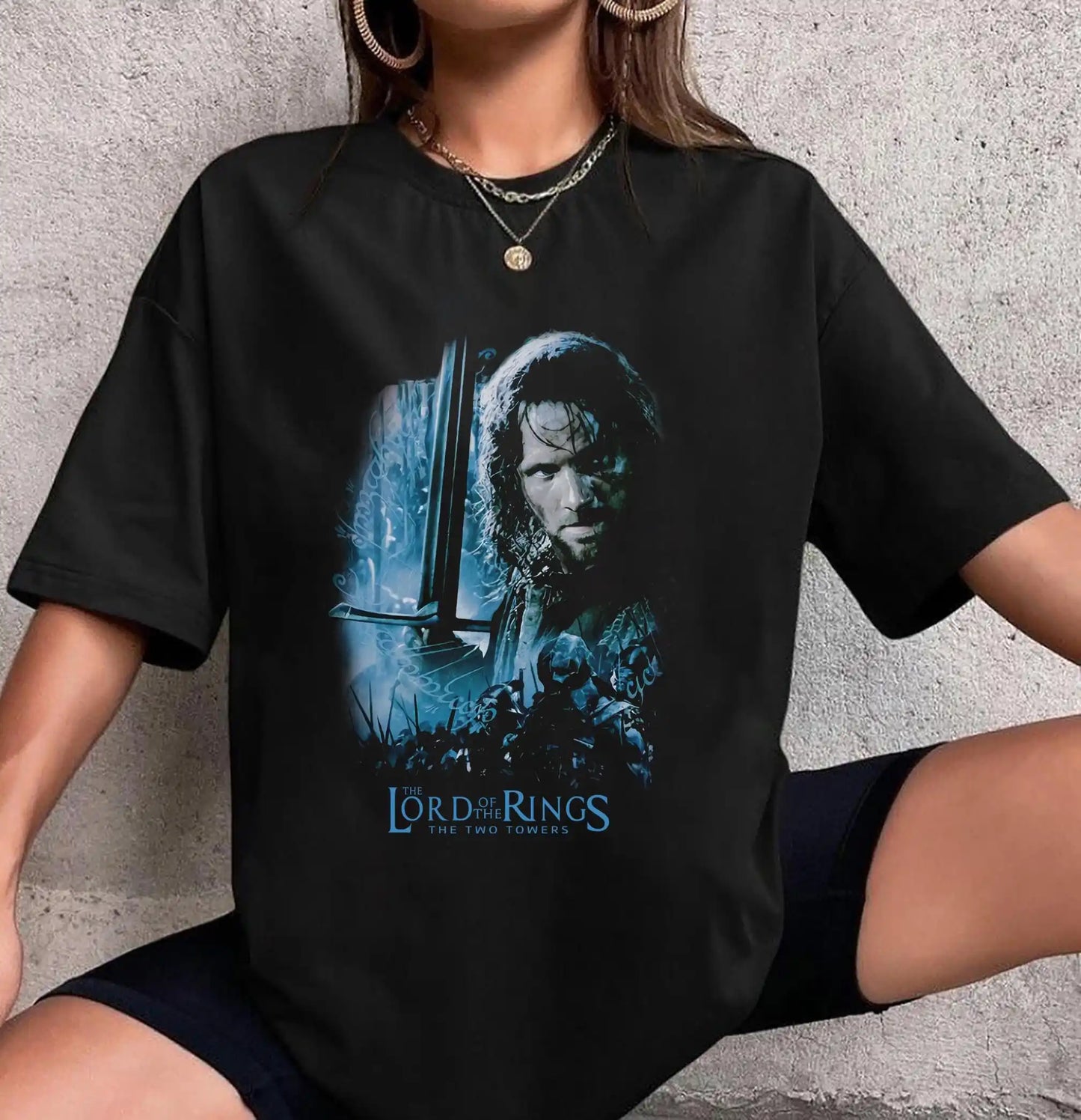Retro Genjuku Style "The Lord of The Rings" Aragon "Future King" T-shirt for Men, Summer New Unisex Casual Fashion T-shirt