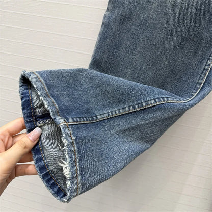 Women's jeans New high waisted slim fit pencil pants for summer 2026 Vintage washed women's pants pure cotton denim pants y2k