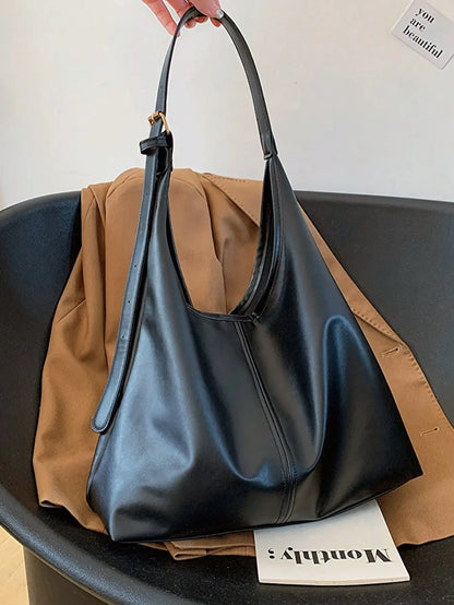 Large Capacity Solid Color Women's Shoulder Bag, Multifunctional Crossbody Bag,