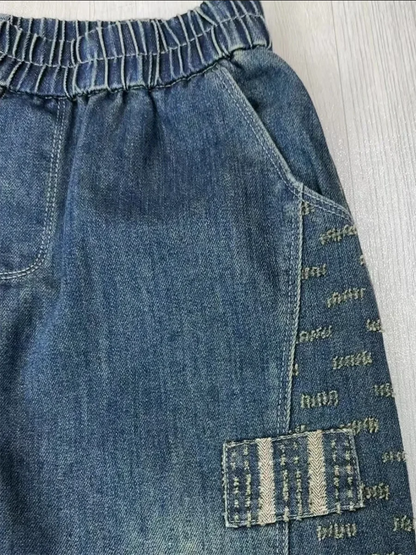 Loose Casual Harlan Jeans Women's High Waist Large Size Mom's Dad's Pants Autumn New Style Comfortable Stretch Denim Skinnies