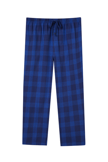 Men's Pajama Bottom Flannel Trendy Plaid Solid Casual Comfy with Pocket Warm Loose Sleeping Pants Stretchy Elastic Waistband