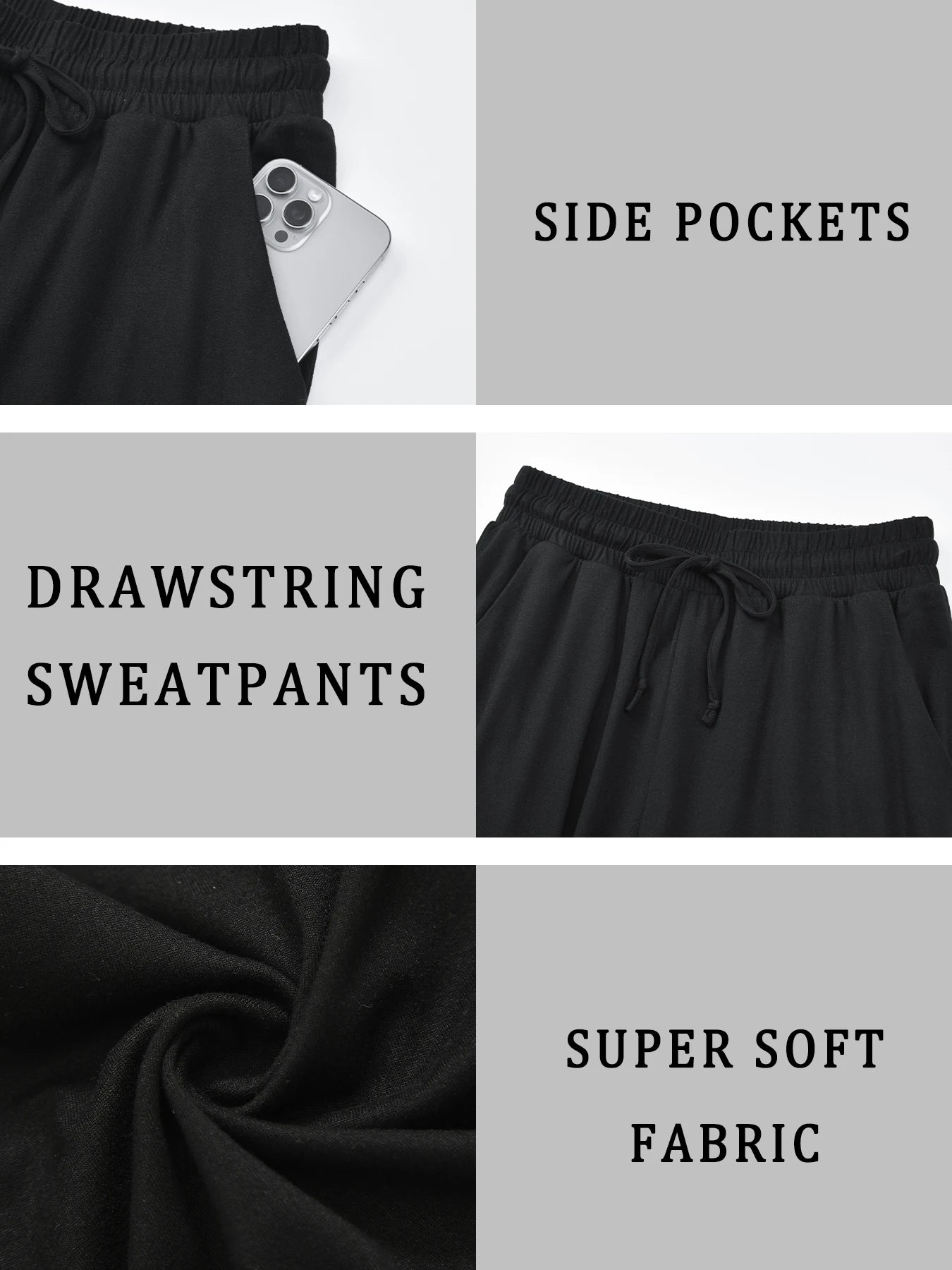 Women's Capri Yoga Pants Loose Soft Drawstring Workout Sweatpants Causal Lounge Pants with Pockets