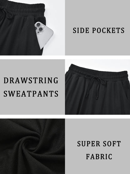 Women's Capri Yoga Pants Loose Soft Drawstring Workout Sweatpants Causal Lounge Pants with Pockets