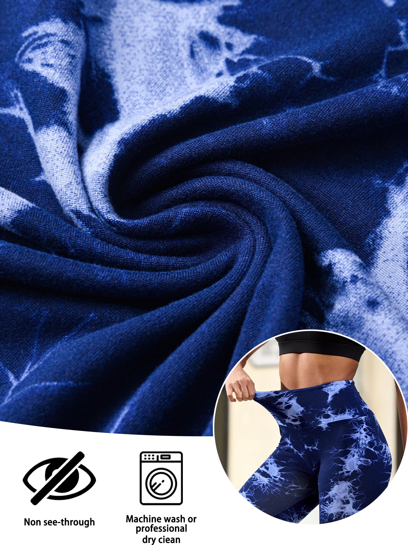 Super Soft High Waisted Tie Dye Sport Capri Pants for Women No See Through Workout Running Yoga