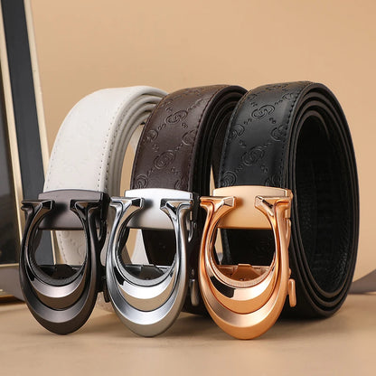 High Quality 34mm Designers Business Mens belt Luxury Brand Famous Male brand Belt Buckle Canvas Leather Belt for Women ieans