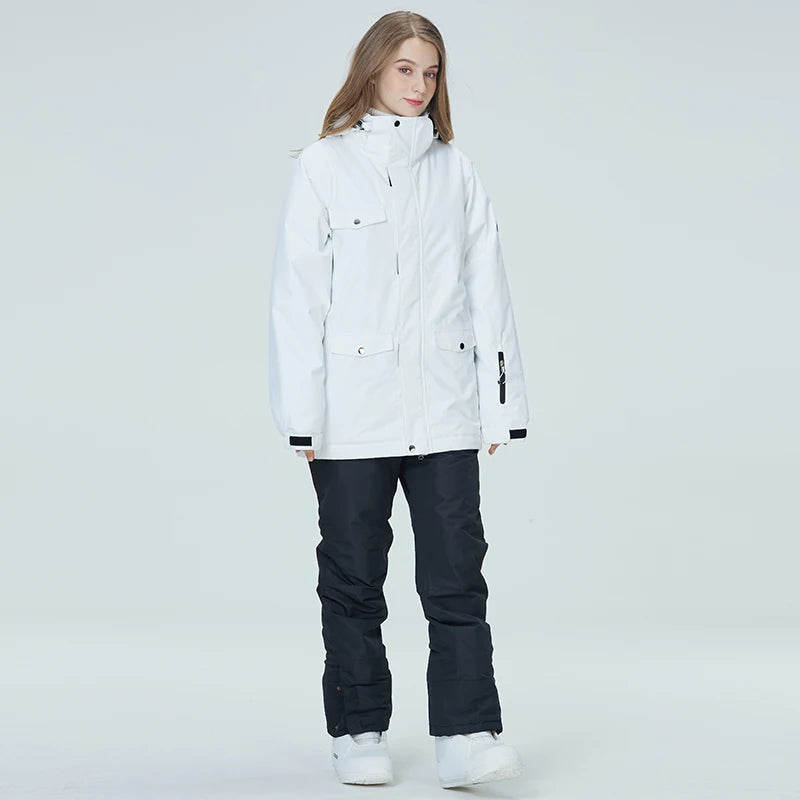 -35, Men and Women Snow Wear, Clothing for Snowboarding, Snow Ski Jacket and Pant Set, Snowboarding Clothing, Pure Color, Unsex