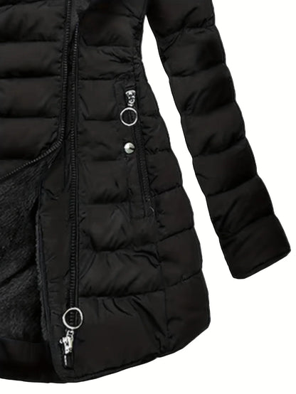 SQ25033006 Directional Warm and Elegant Specialized Cotton Jacket for Women with Zippered Fit Long Sleeve Cotton Outerwear Hoode