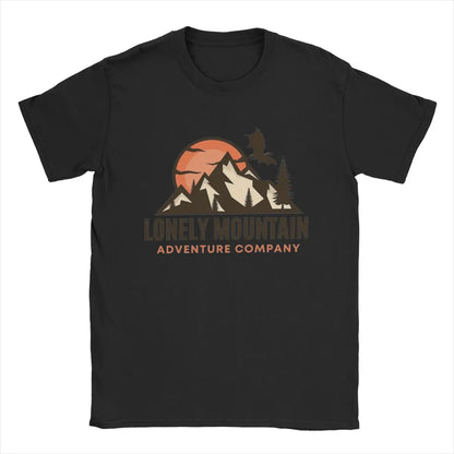 Lonely Mountain Adventure Company L-Lords Of The R-Rings T Shirt for Men Pure Cotton Vintage T-Shirt O Neck Tee Shirt Clothing