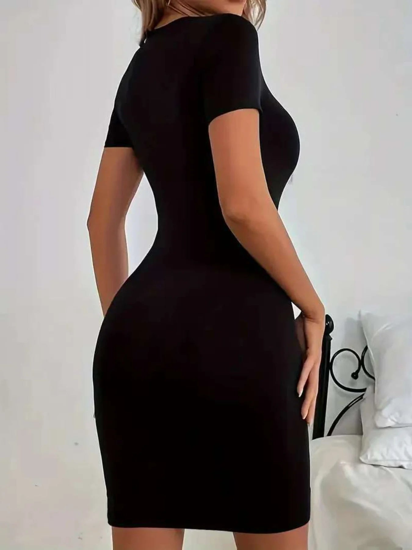 summer Short sleeves black tshirt dress Women's Casual  Graphic TShirt Dress  Short Sleeve Round Neck Loose Fit SpringSummer