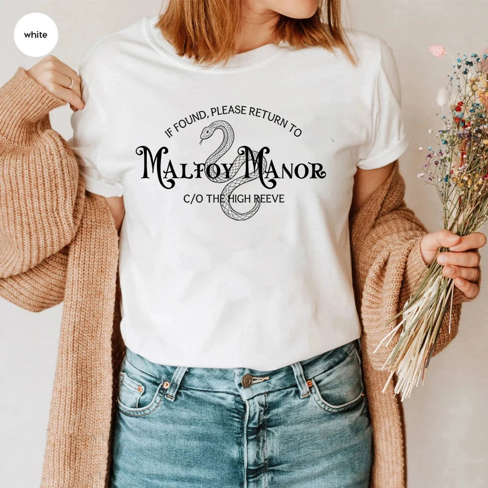 Dramione Book Club Shirt Malfoy Manor T-shirt Dramione Fanfic HP Wizard School Tee Fandom Manacled Merch Retro Short Sleeve Tops
