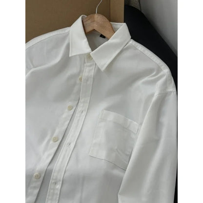 Spring Autumn Cotton White Shirts Male Long Sleeve Man Shirts Black Elegant Casual Shirts for Men