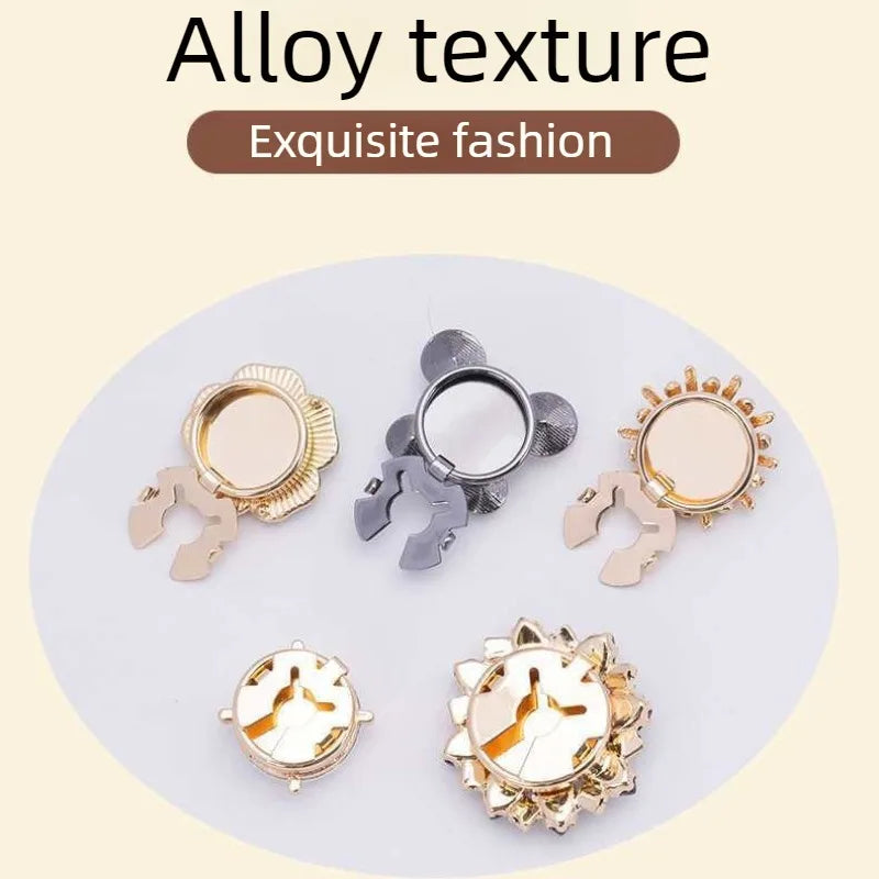 5Pcs Crystal Pearl Clip Cufflinks for Mens Luxury on Button Covers Detachable Decorative Buttons for Shirts Coats Blouses Women