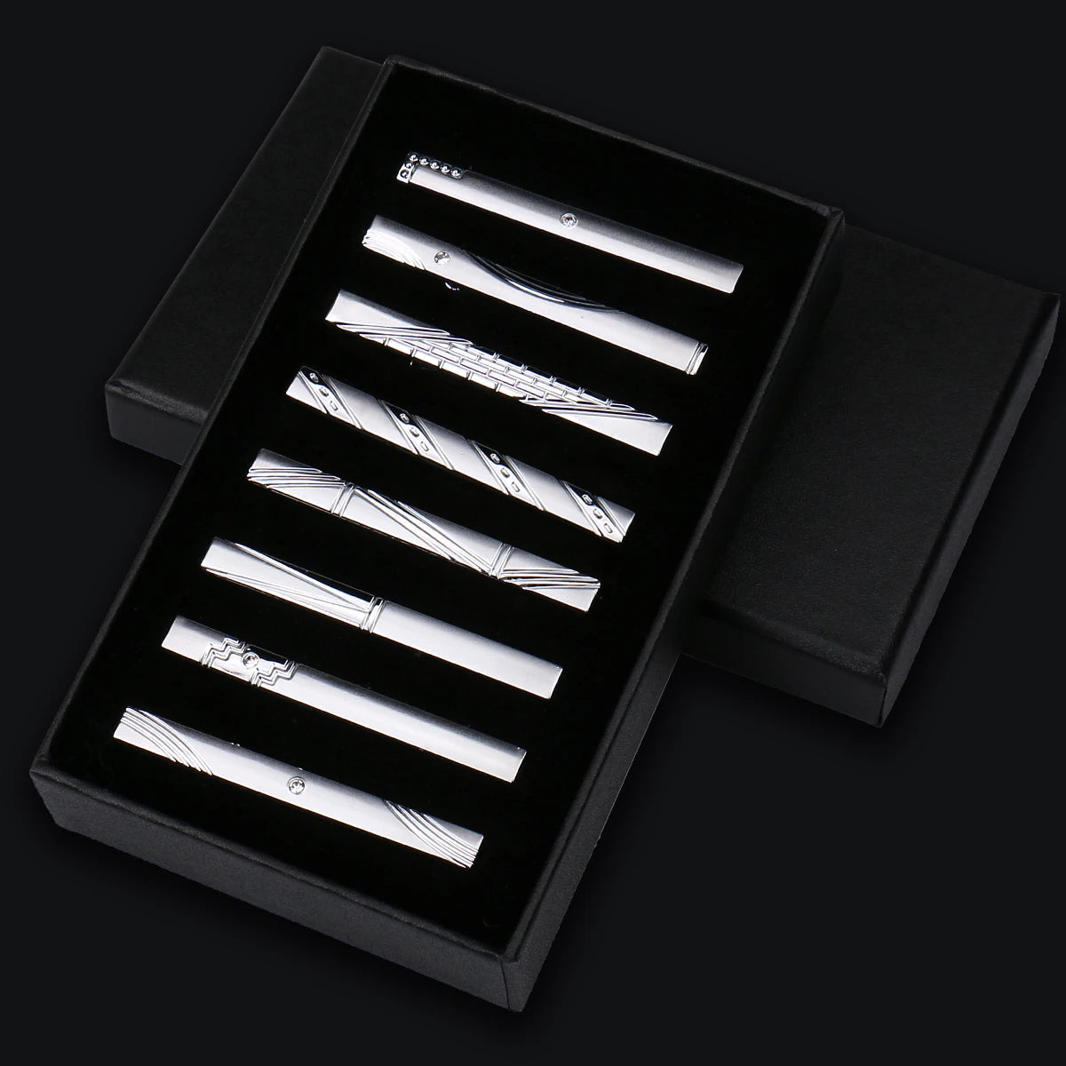 Luxury Men's Tie Clips Set Gifts Box Hight Quality Tieclip Business Accessories Suit 8 Pieces Set Multiple Styles Gifts For Men