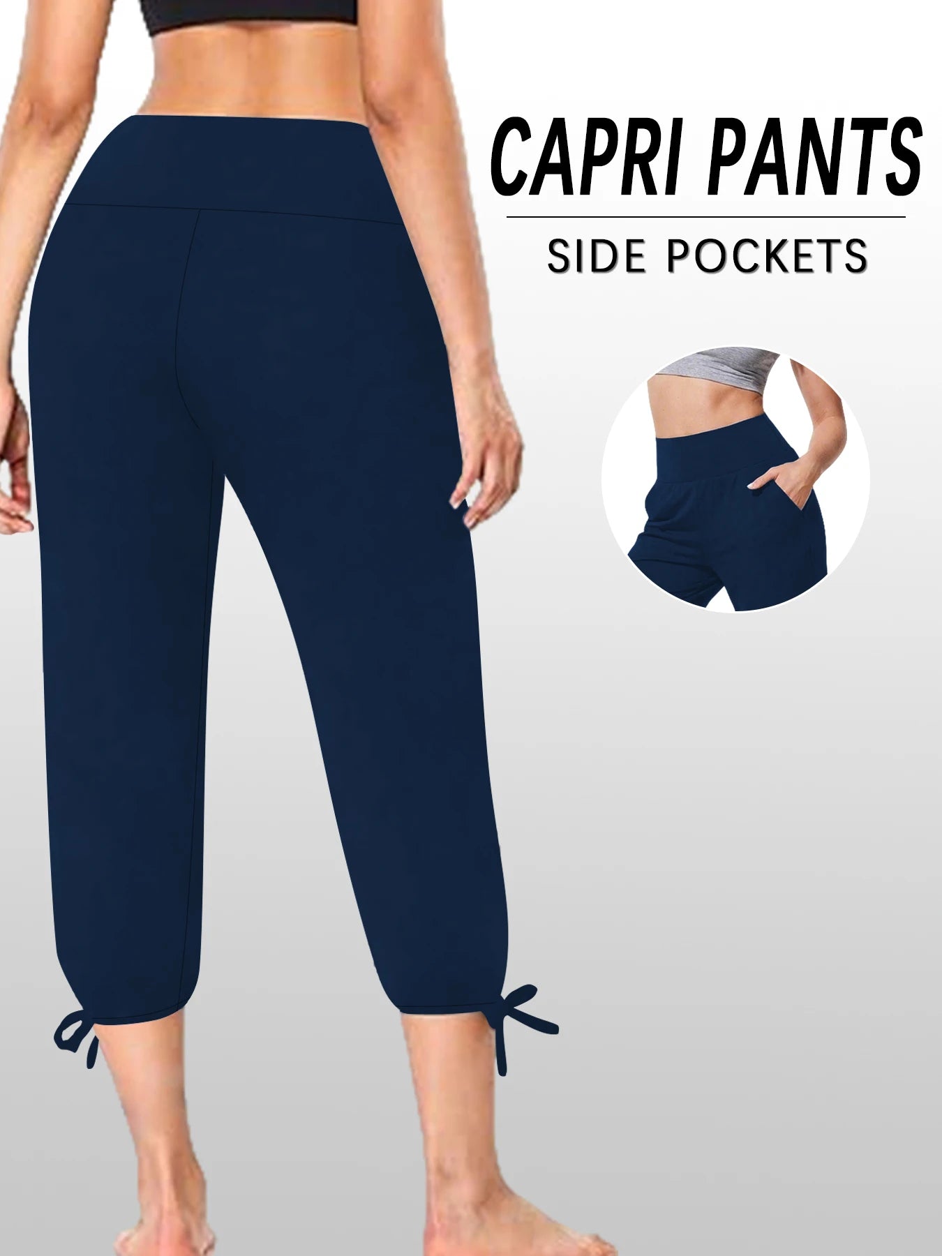 Womens Yoga Pants Capri Loose Workout Sweatpants Comfy Lounge Joggers with Pockets