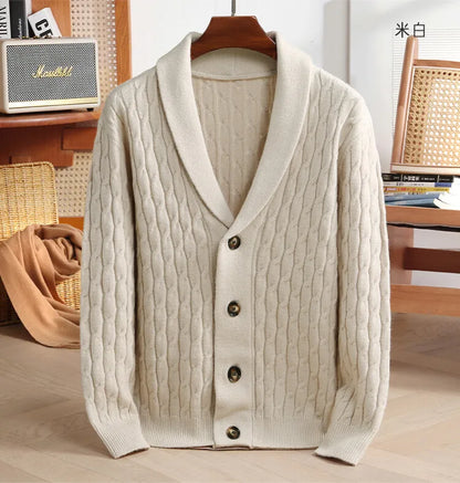 New Winter and Autumn Men's Wool Knitted Cardigan Trendy Loose-fitting Thick Style Pullover Casual Men's Clothing Coat Sweater
