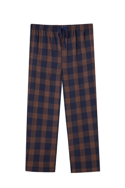 Men's Pajama Bottom Flannel Trendy Plaid Solid Casual Comfy with Pocket Warm Loose Sleeping Pants Stretchy Elastic Waistband