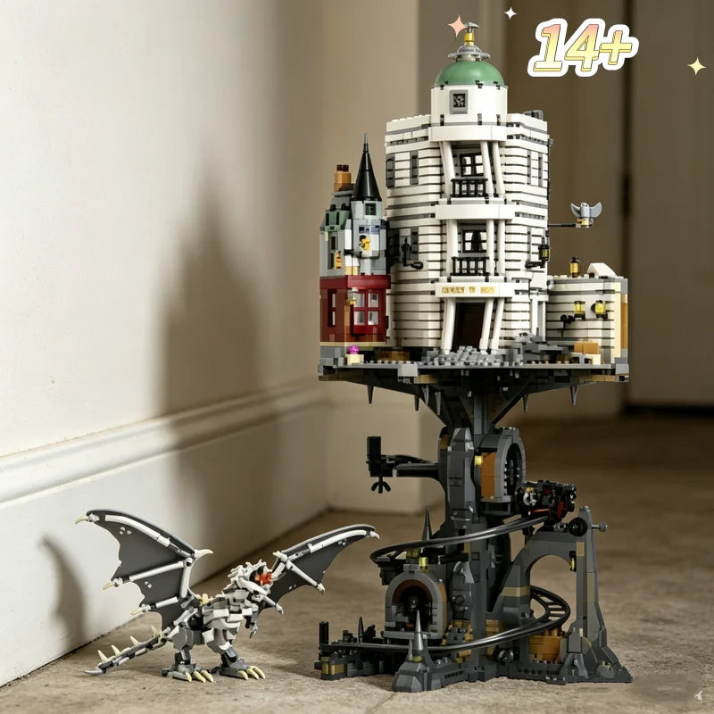 Home Decor 4803PCS Gringotts Wizarding Bank Warner Bros Compatible with Building Blocks Model Bricks