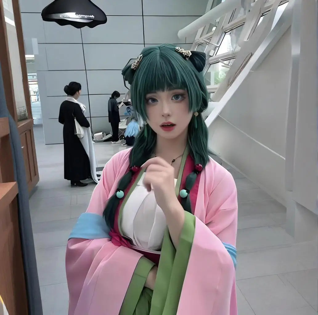 Maomao Cosplay Costume Wig Anime The Apothecary Diaries Pink Dress Halloween Party for Women