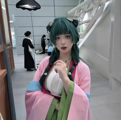 Maomao Cosplay Costume Wig Anime The Apothecary Diaries Pink Dress Halloween Party for Women