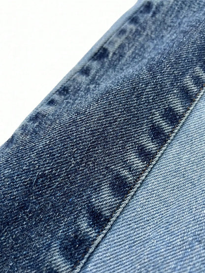 GLOURI Women's Flare Jeans, Vintage Washed High Stretch Deconstructed Denim Pants with Pockets, Casual Bell Bottom Jeans