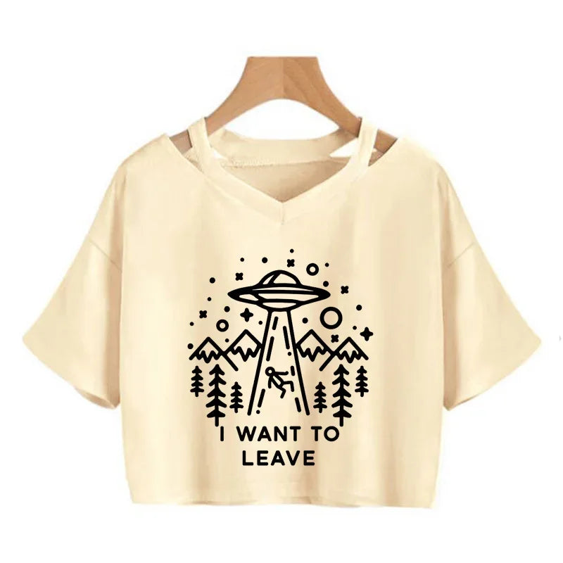 2000s Y2k Print Women Tee Shirt Harajuku Gothic Cropped Mange Tshirt Funny Graphic T-shirt Korean Style Casual Crop Tops Female