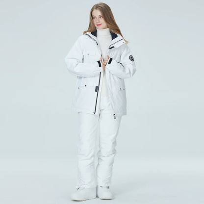 -35, Men and Women Snow Wear, Clothing for Snowboarding, Snow Ski Jacket and Pant Set, Snowboarding Clothing, Pure Color, Unsex