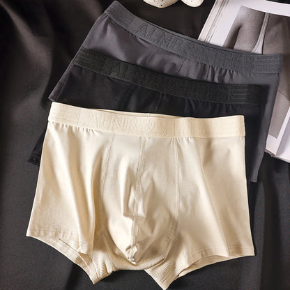 3PCS/Pack 100% Cotton Antibacterial Boxers Hombre Double-layer Breathable Hygroscopic U Pouch Underwear Fashion Men's Panties