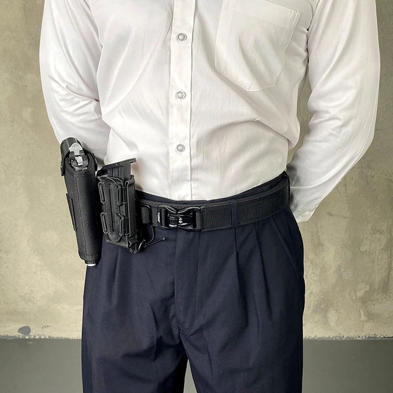 KOLBER 105cm/115cm Rigid Tactical Belt for Men Metal Buckle Quick Release Police Duty Belt Thick Nylon Casual Trouser Girdle