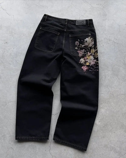 Casual jeans reversible pants ins fashion American retro Y2K loose high waist jeans women street clothing loose trousers pants