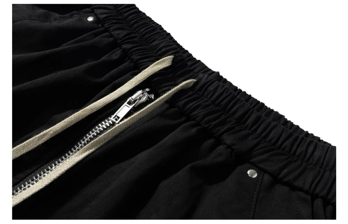 2025 Dark RO Style Drawstring Multi-pocket Tooling Shorts Men's Niche Casual Loose Straight Five-point Pants
