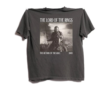Printed pattern, casual short sleeved T-shirt for daily wear, King's Return T-shirt, Lord of the Rings T-shirt