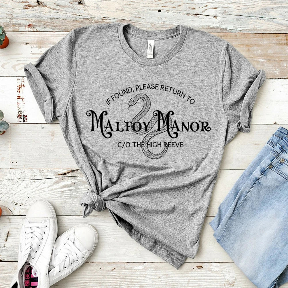 Dramione Book Club Shirt Malfoy Manor T-shirt Dramione Fanfic HP Wizard School Tee Fandom Manacled Merch Retro Short Sleeve Tops