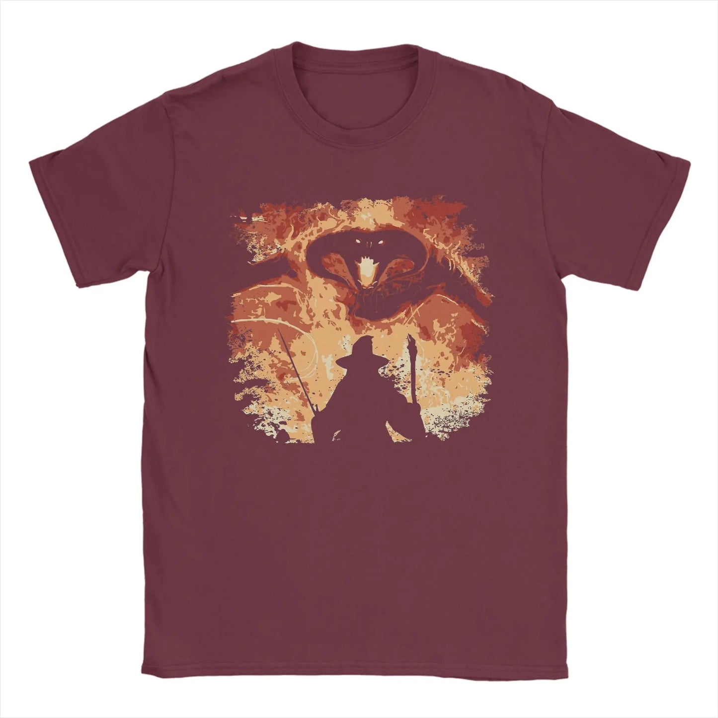 Men T-Shirt You shall not pass L-Lords Of The R-Rings Vintage Cotton Tees Short Sleeve  T Shirts O Neck Tops Printed