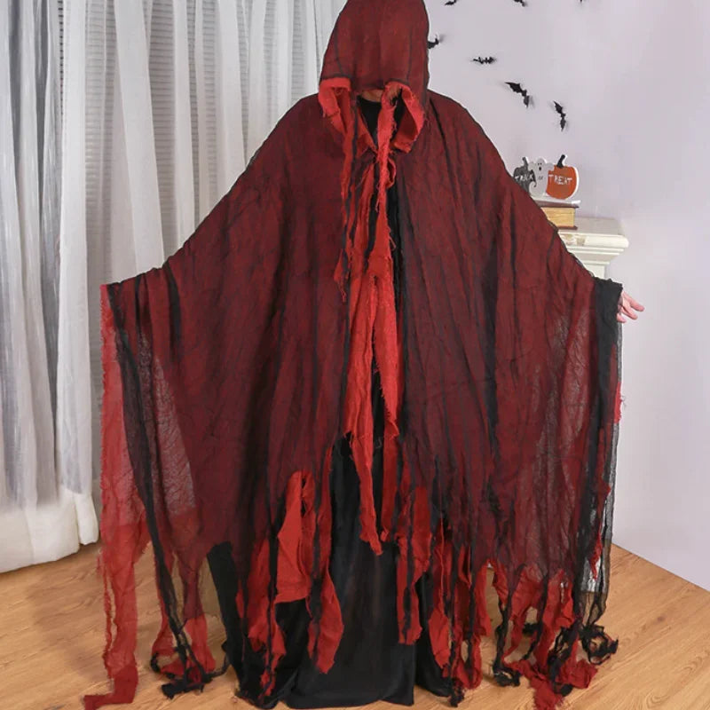 Scary Halloween Hooded Cloak Medieval Renaissance Wizard Cloak Horror Grim Reaper