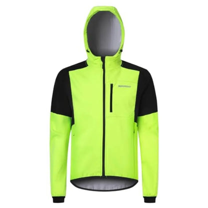 BERGRISAR Winter Cycling Jackets for Men Windbreaker Water-Resistant with Hood Bike Bicycle Biking Jackets
