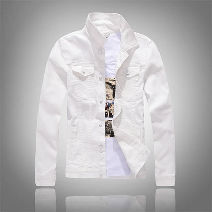 Men Pink Denim Jackets Outwear Slim Fit Denim Coats New Fashion Male Cotton Casual Jeans Jackets Streetwear Jean Coats Size 4XL