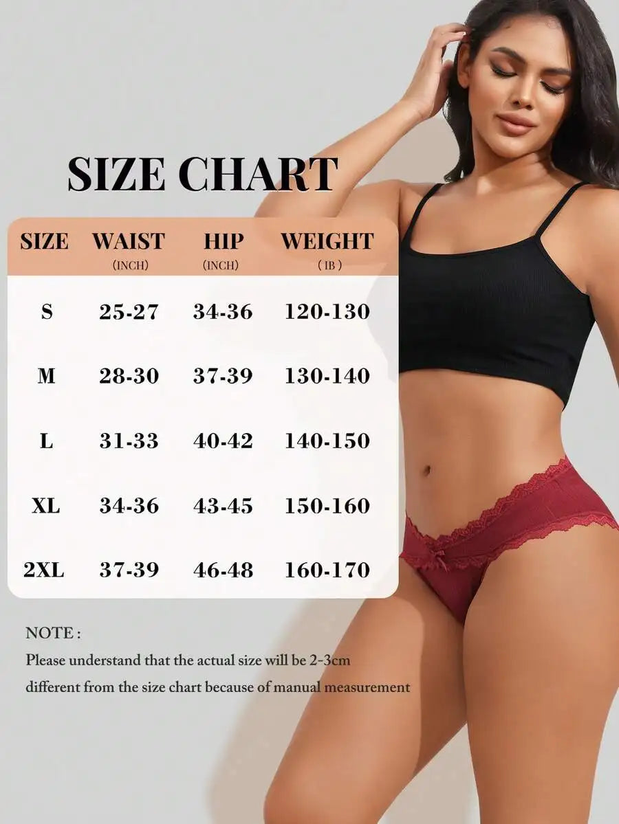 12 Pcs Women Cotton Lace Cheeky Bikini Panties Stretch Hipster Briefs Multipack S-XXL