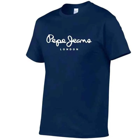 2026 New Pepe Jeans London Logo T-Shirt, Summer Men's Short-Sleeve Trendy Fashionable Pure Cotton Top, Street Style T-Shirt Clot
