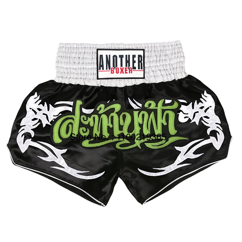 Muay Thai Fight Kickboxing Shorts Fitness Men Women Kids Boxing Shorts Embroidery Thailand Gym Training Black MMA Jujitsu Pants