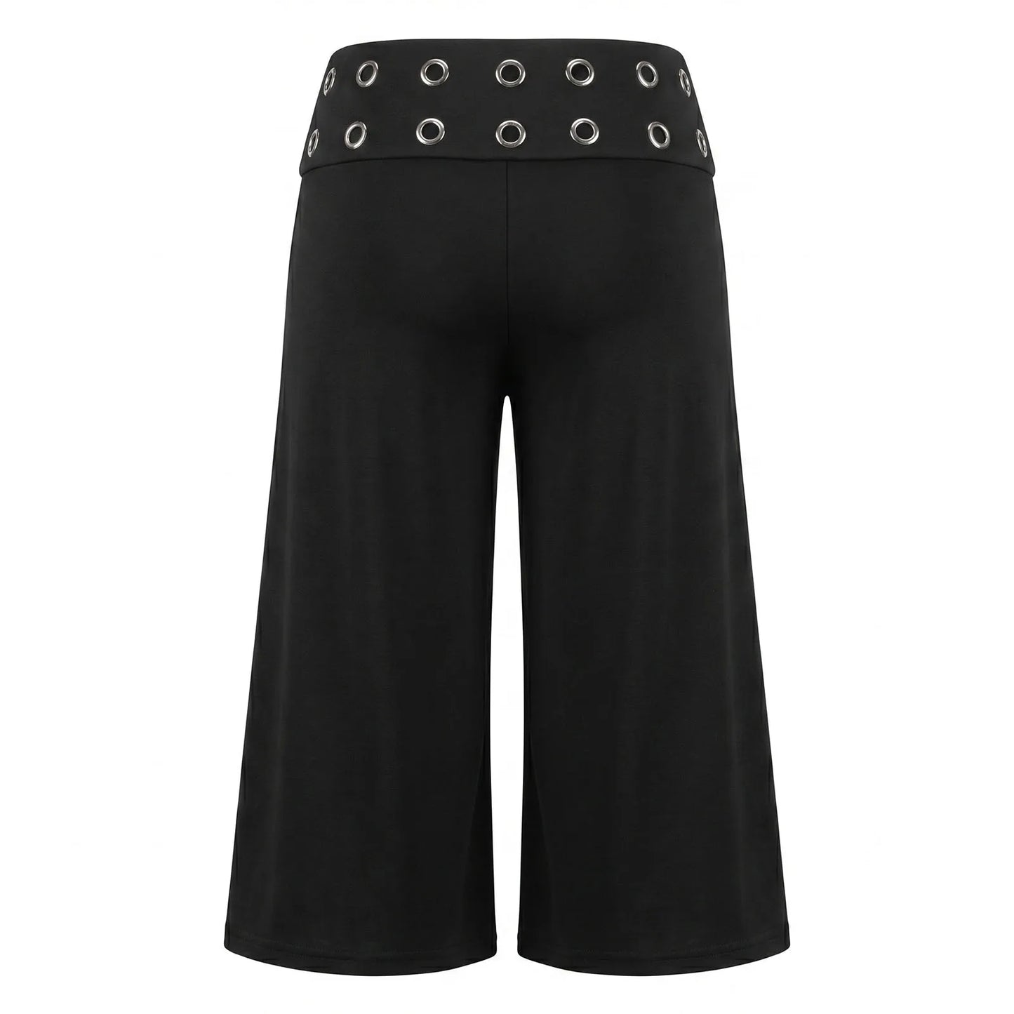 Women S Capri Cropped Wide Leg Cropped Foldover Waistband S Pants Eyelets Foldover Capri Pants Capri Top Rated