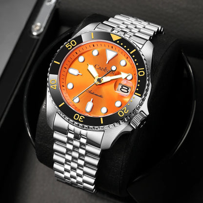 CADISEN 2026 Luminous Men Mechanical Wristwatches Ceramic Bezel Sapphire Glass NYLON Band 200M Waterproof Automatic Watch Men